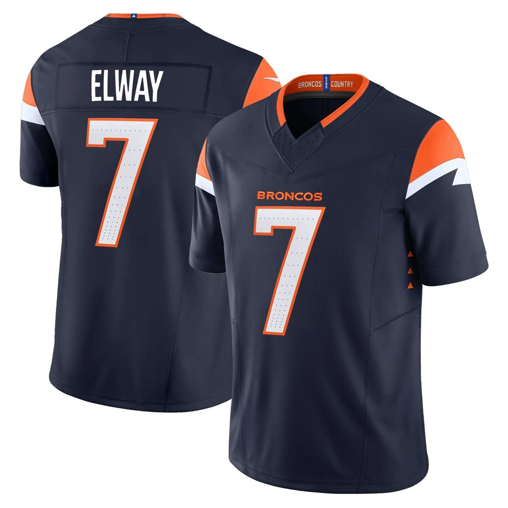 D.Broncos #7 John Elway Player Navy Limited Vapor F.U.S.E. Home Game Kdoa Stitched Jerseys