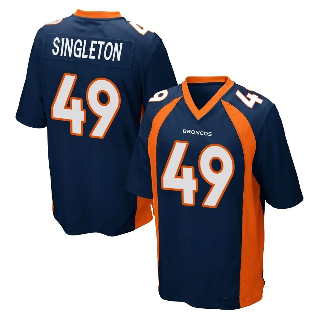 D.Broncos #49 Alex Singleton Player Navy Game Kdoa Stitched Jerseys