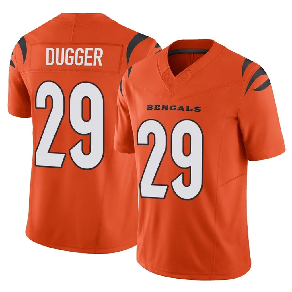 C.Bengals #29 Kyle Dugger Player Orange Vapor F.U.S.E. Limited Home Game Kdoa Stitched Jerseys