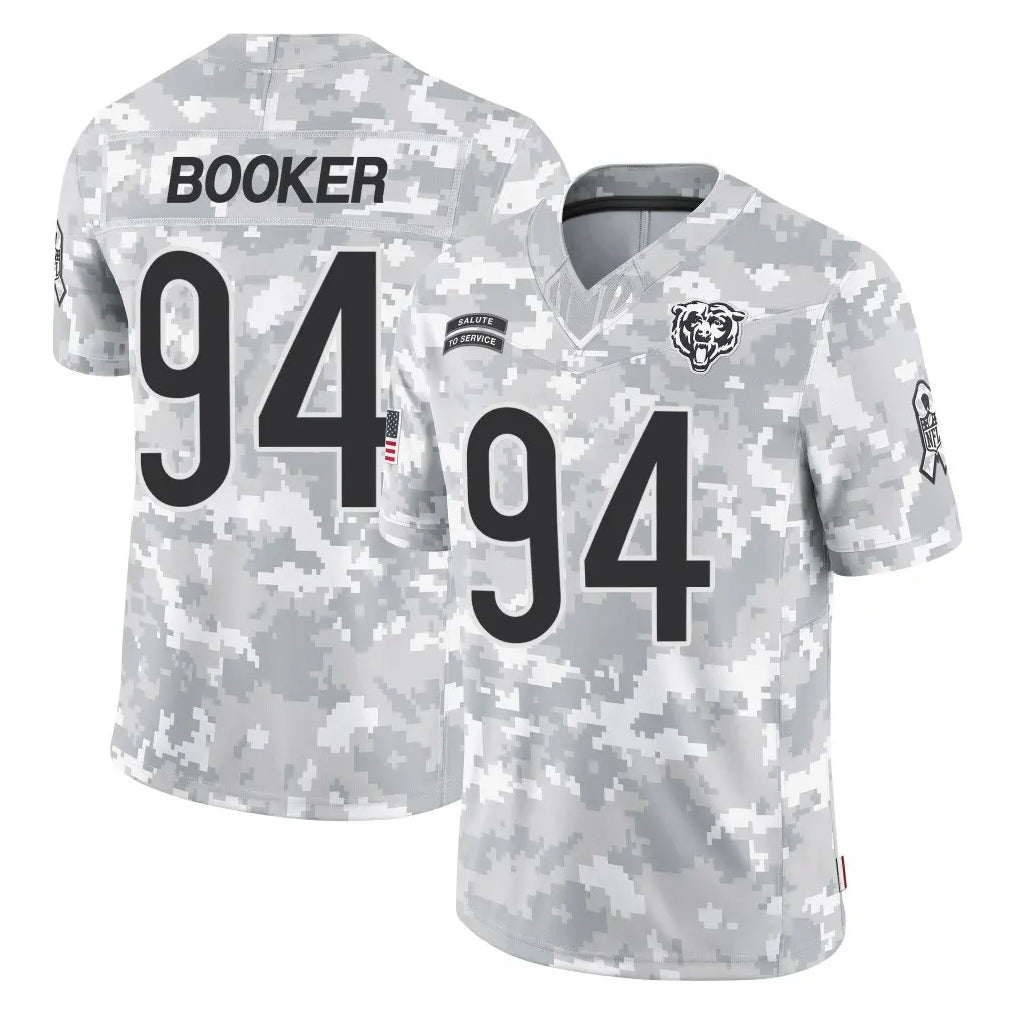C.Bears #94 Austin Booker Player Arctic Camo Salute to Service Limited Kdoa Stitched Jerseys