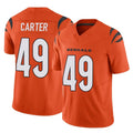 C.Bengals #49 Barrett Carter Player Orange Vapor F.U.S.E. Limited Home Game Kdoa Stitched Jerseys