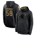 C.Panthers #58 Bobby Okereke Player Black Salute to Service Pullover Hoodies Limited Game Kdoa Stitched Jerseys