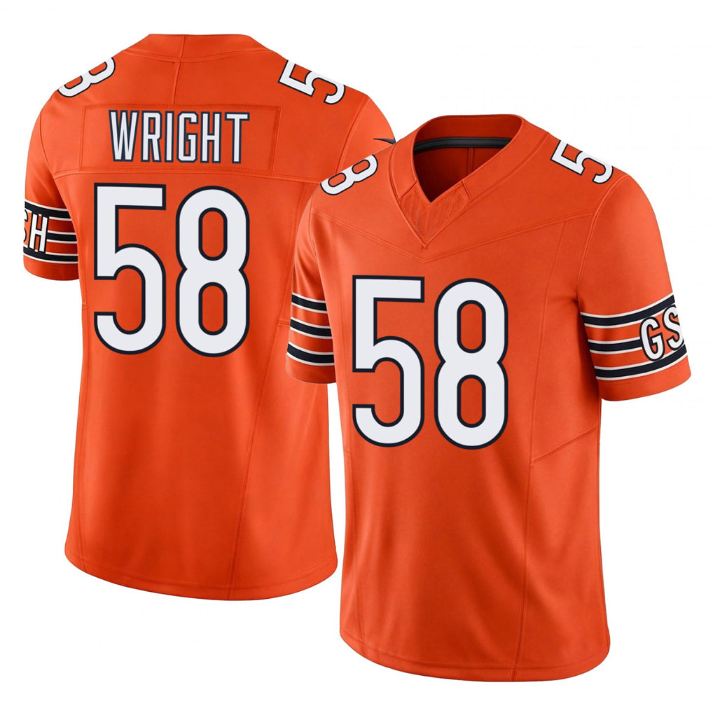 C.Bears #58 Darnell Wright Player Orange Vapor F.U.S.E. Limited Home Game Kdoa Stitched Jerseys