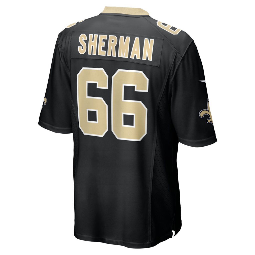 Kdoa NO.Saints #66 William Sherman Black Team Game Jersey