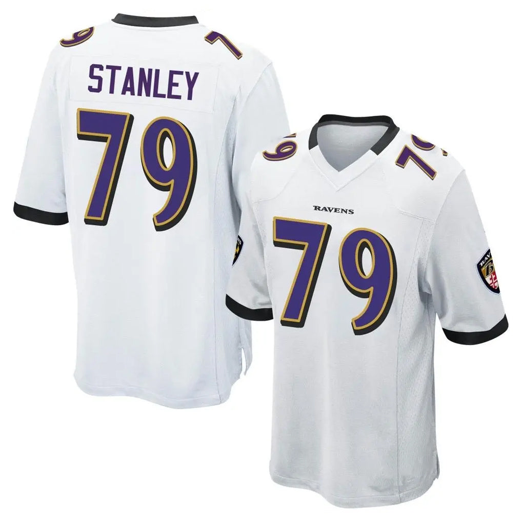 B.Ravens #79 Ronnie Stanley Player White Alternate Home Game Kdoa Stitched Jerseys
