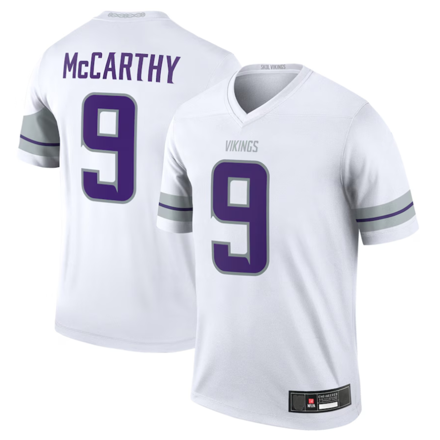 Kdoa #9 J.J. McCarthy Player MN.Vikings White Alternate Legend Stitched Jerseys