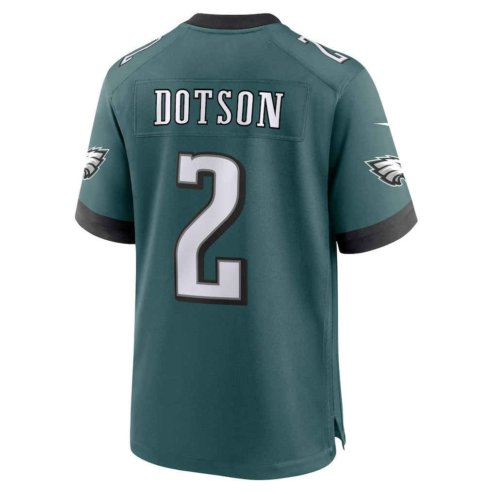 Kdoa P.Eagles #2 Jahan Dotson Midnight Green Team Game Jersey