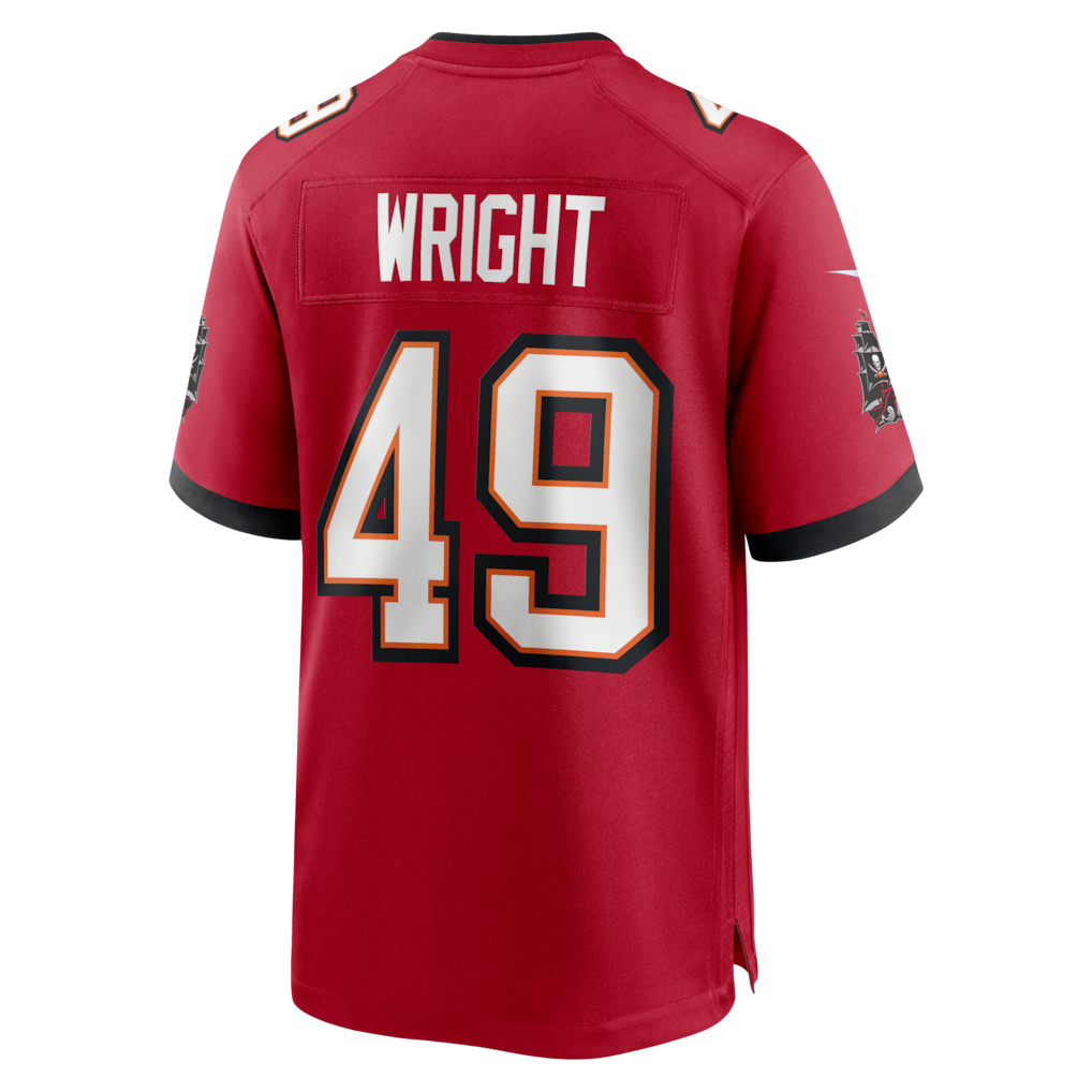 Kdoa TB.Buccaneers #49 Owen Wright Red Team Game Jersey