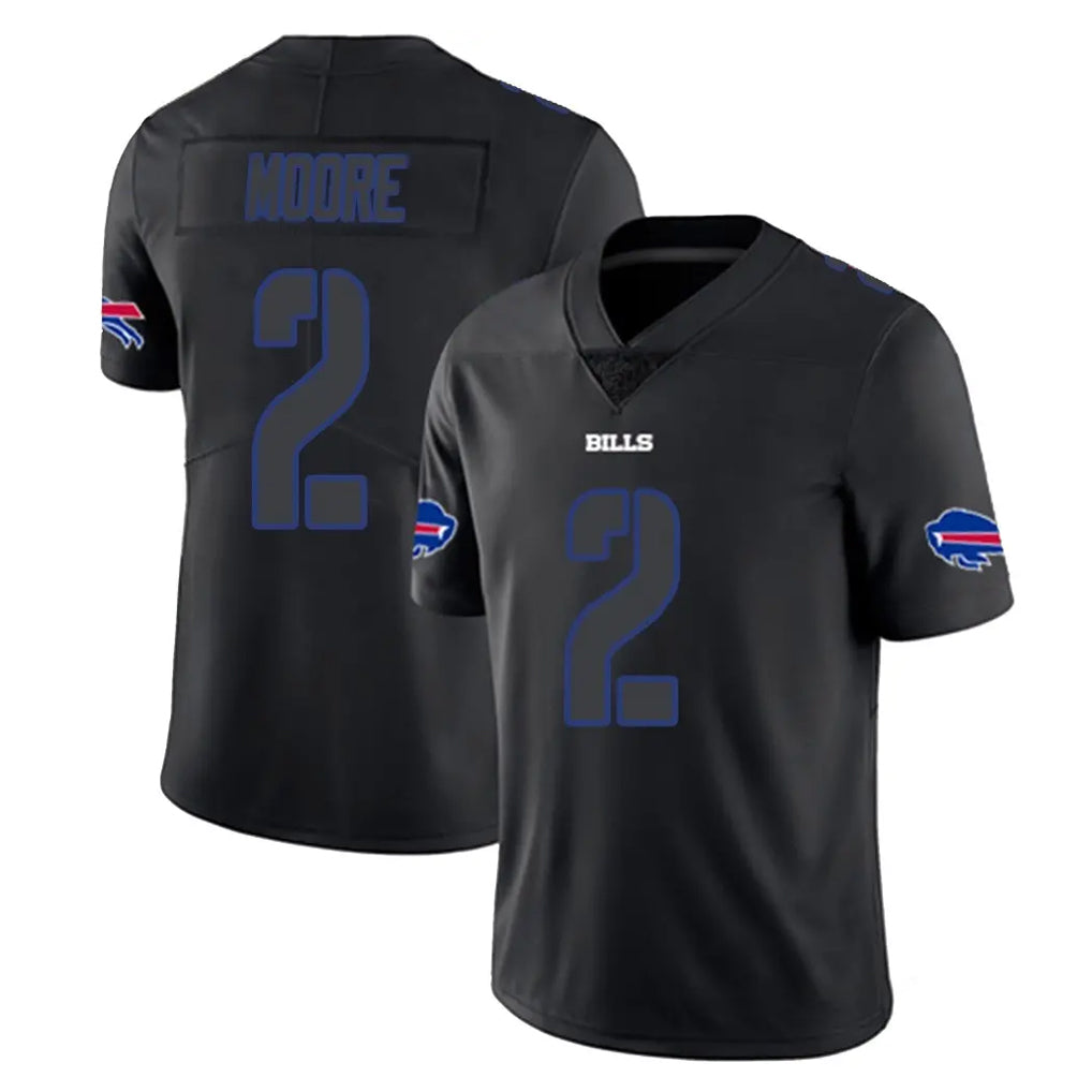 B.Bills #2 DJ Moore Player Black Impact Limited Home Game Kdoa Stitched Jerseys