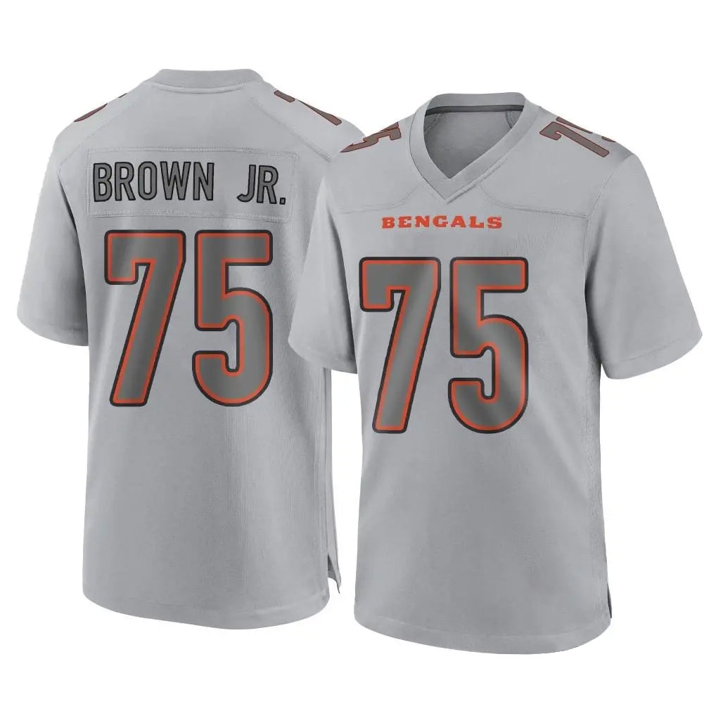 C.Bengals #75 Orlando Brown Jr. Player Gray Atmosphere Fashion Game Kdoa Stitched Jerseys