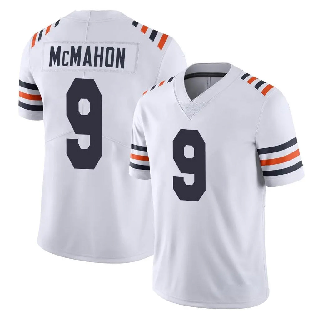 C.Bears #9 Jim McMahon Player White Classic Vapor Limited Home Game Kdoa Stitched Jerseys