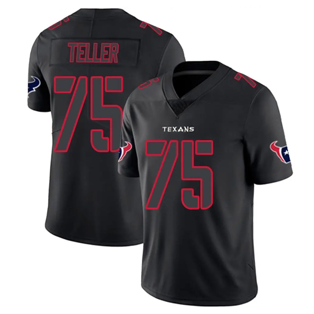 H.Texans #75 Wyatt Teller Player Black Impact Limited Game Kdoa Stitched Jerseys