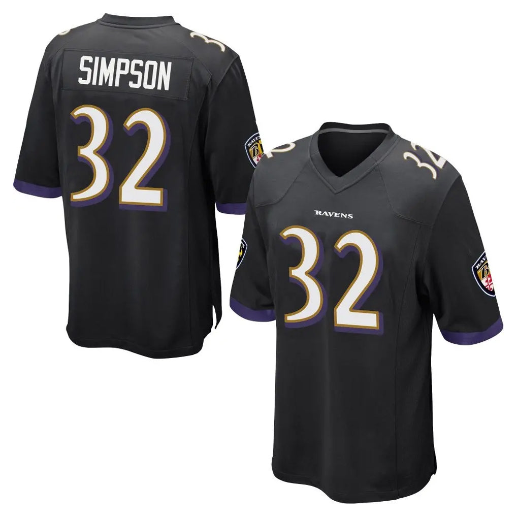 B.Ravens #32 Trenton Simpson Player Black Home Game Kdoa Stitched Jerseys