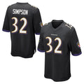 B.Ravens #32 Trenton Simpson Player Black Home Game Kdoa Stitched Jerseys