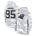 C.Panthers #95 Derrick Brown Player Arctic Camo Salute to Service Pullover Hoodies Limited Game Kdoa Stitched Jerseys