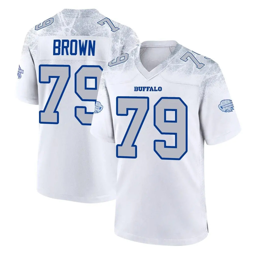 B.Bills #79 Spencer Brown Player White Rivalries Collection Game Kdoa Stitched Jerseys