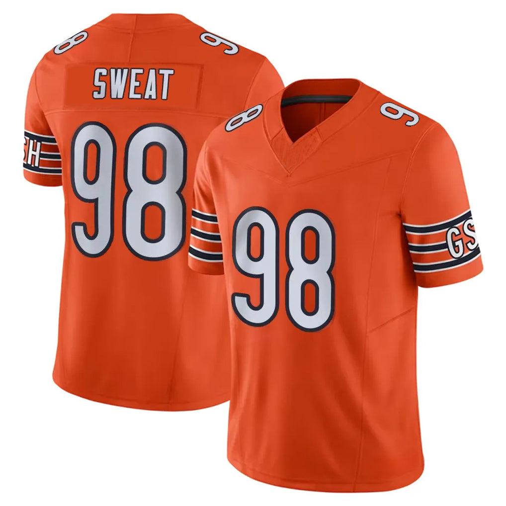 C.Bears #98 Montez Sweat Player Orange Vapor F.U.S.E. Limited Home Game Kdoa Stitched Jerseys