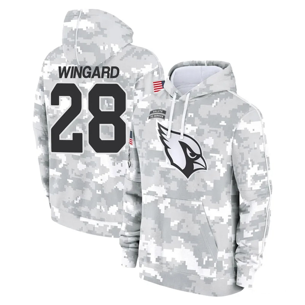 A.Cardinals #28 Andrew Wingard Player Arctic Camo Limited Salute to Service Pullover Hoodies Game Kdoa Stitched Jerseys
