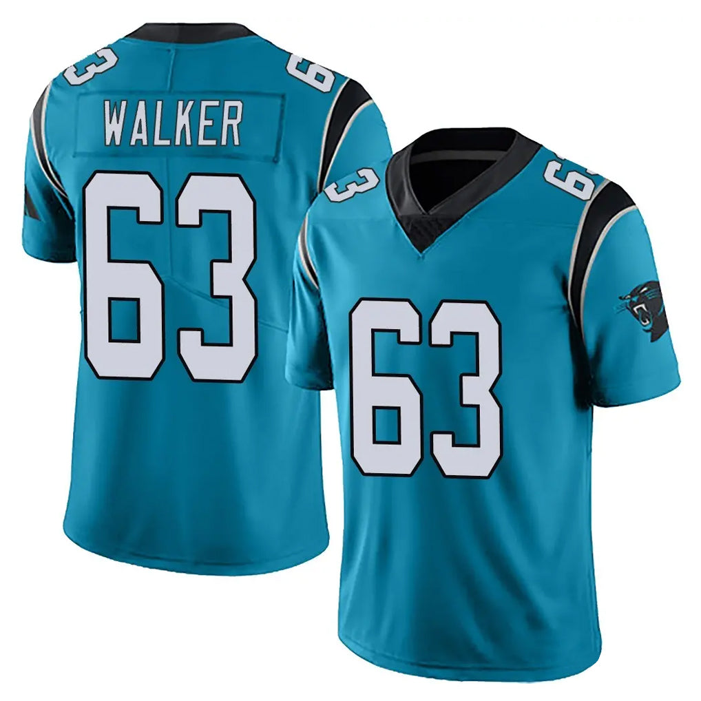 C.Panthers #63 Rasheed Walker Player Blue Vapor Untouchable Limited Game Kdoa Stitched Jerseys