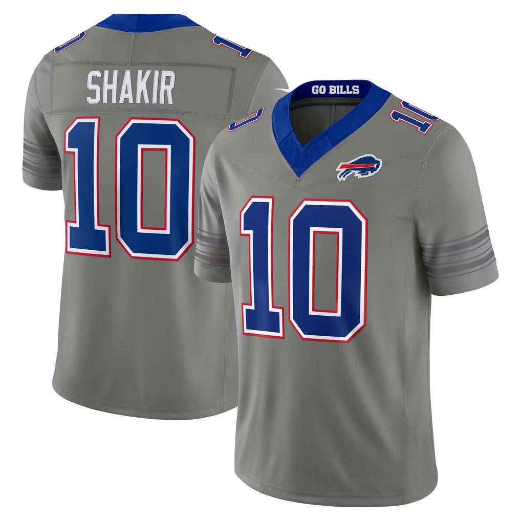 B.Bills #10 Khalil Shakir Player Gray Limited Nickel City Home Game Kdoa Stitched Jerseys