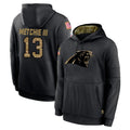 C.Panthers #13 John Metchie III Player Black Salute to Service Pullover Hoodies Limited Game Kdoa Stitched Jerseys