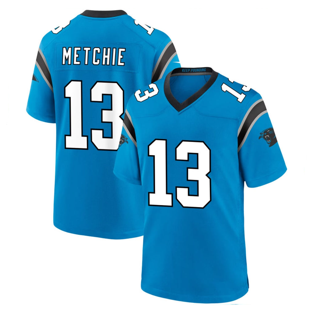 C.Panthers #13 John Metchie III Player Blue Home Game Kdoa Stitched Jerseys
