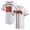 Kdoa A.Braves #18 Mike Yastrzemski player Gold Authentic White Program Stitched Jerseys