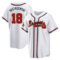 Kdoa A.Braves #18 Mike Yastrzemski player Gold Replica White Program Stitched Jerseys