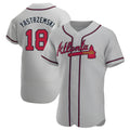 Kdoa A.Braves #18 Mike Yastrzemski player Gray Authentic Road Stitched Jerseys
