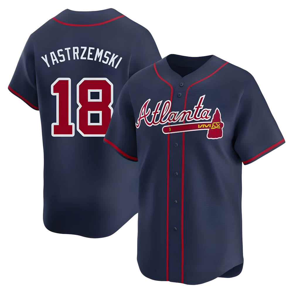 Kdoa A.Braves #18 Mike Yastrzemski player Navy Limited Alternate Stitched Jerseys