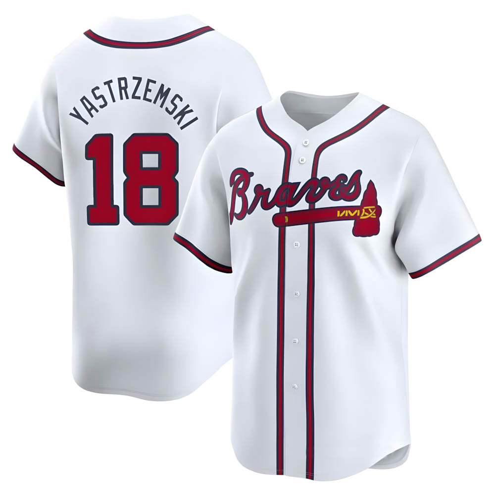 Kdoa A.Braves #18 Mike Yastrzemski player White Limited Home Stitched Jerseys