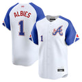 Kdoa A.Braves #1 Ozzie Albies Player Blue City Connect Stitched Jerseys