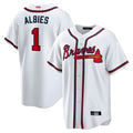 Kdoa A.Braves #1 Ozzie Albies Player White Alternate Stitched Jerseys