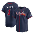 Kdoa A.Braves #1 Ozzie Albies Player Navy Limited 2025 Speedway Classic Alternate Stitched Jerseys