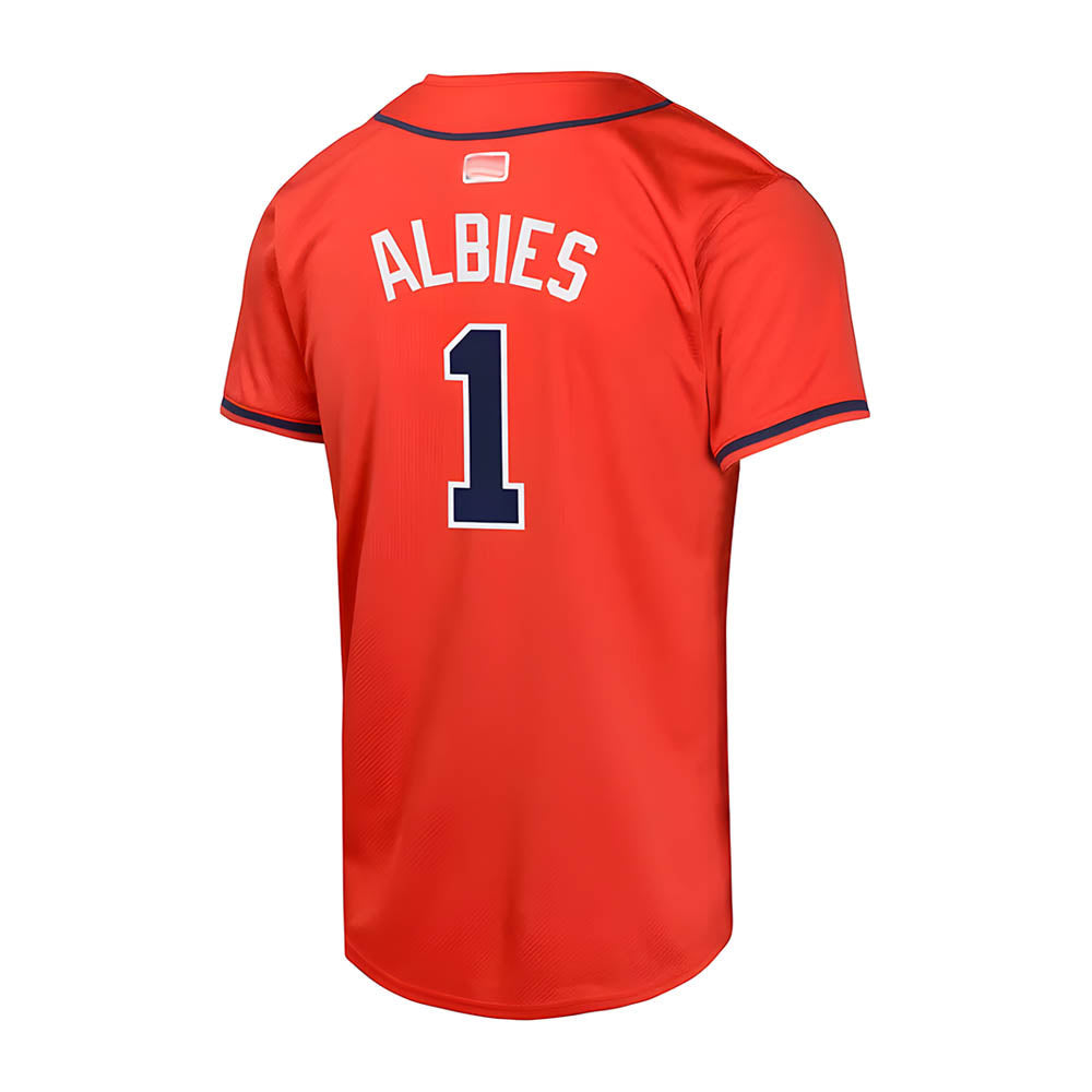 Kdoa A.Braves #1 Ozzie Albies Player Red Limited Stitched Jerseys