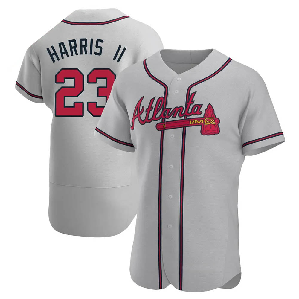 Kdoa A.Braves #23 Michael Harris II player Gray Authentic Road Stitched Jerseys