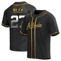 Kdoa A.Braves #27 Austin Riley Player Black&Gold Replica en Alternate Stitched Jerseys