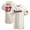 Kdoa A.Braves #27 Austin Riley Player Cream Authentic Alternate Stitched Jerseys