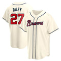 Kdoa A.Braves #27 Austin Riley Player Cream Replica Alternate Stitched Jerseys