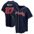 Kdoa A.Braves #27 Austin Riley Player Navy Replica Alternate Stitched Jerseys