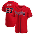 Kdoa A.Braves #27 Austin Riley Player Red Authentic Alternate Stitched Jerseys