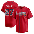 Kdoa A.Braves #27 Austin Riley Player Red Limited Alternate Stitched Jerseys