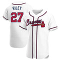 Kdoa A.Braves #27 Austin Riley Player White Authentic Home Stitched Jerseys