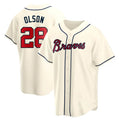 Kdoa A.Braves #28 Matt Olson Player Cream Replica Alternate Stitched Jerseys