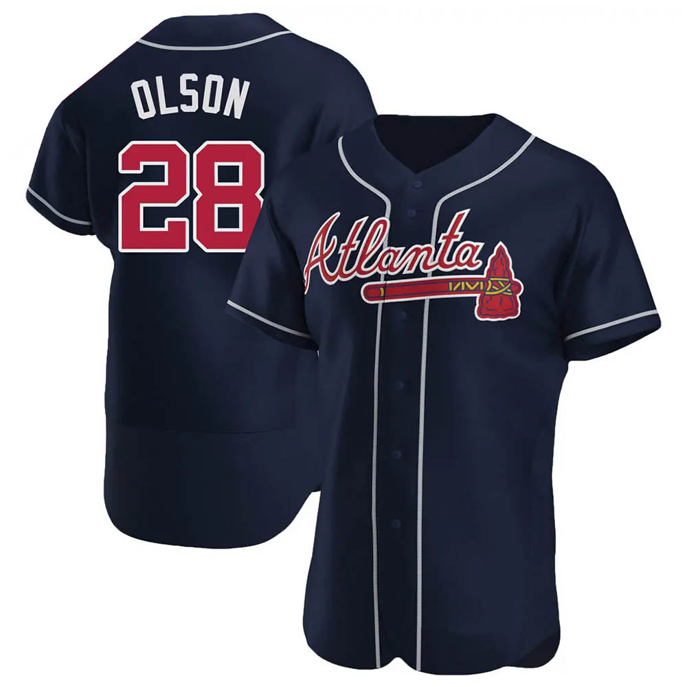 Kdoa A.Braves #28 Matt Olson Player Navy Authentic Alternate Stitched Jerseys