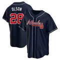 Kdoa A.Braves #28 Matt Olson Player Navy Replica Alternate Stitched Jerseys