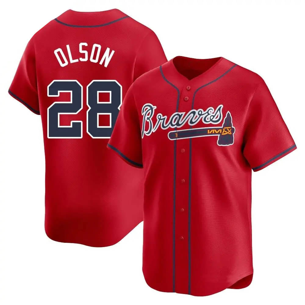 Kdoa A.Braves #28 Matt Olson Player Red Limited Alternate Stitched Jerseys