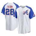 Kdoa A.Braves #28 Matt Olson Player White Replica City Connect Stitched Jerseys