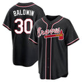 Kdoa A.Braves #30 Drake Baldwin player Black Replica Fashion Out Stitched Jerseys
