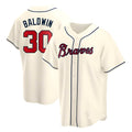 Kdoa A.Braves #30 Drake Baldwin player Cream Replica Alternate Stitched Jerseys